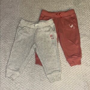 Girls Gray and Pink Jogger Pants Set